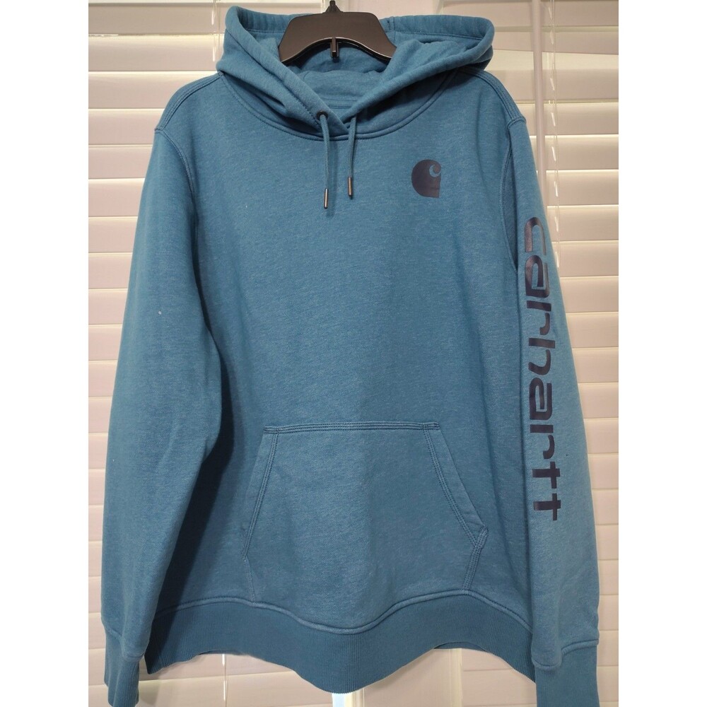 Carhartt 102791-NVH Women's 2XL Clarksburg Graphic Sleeve Pullover Hoodie Blue